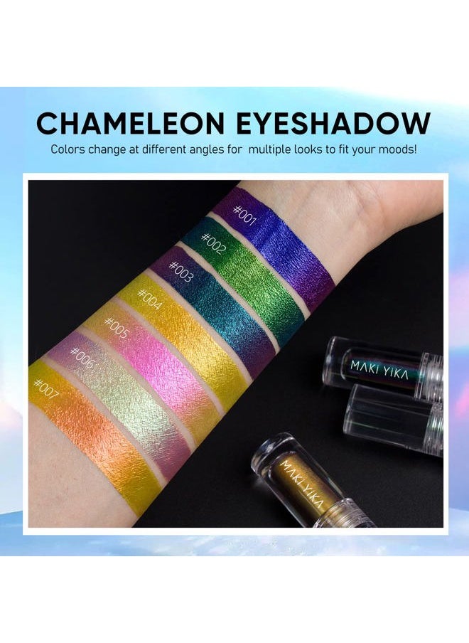 Glitter Eyeshadow Teal Liquid Multichrome Eyeshadows Long Lasting, Metallic Chameleon Eye Shadow Smudgeproof Holographic Eye Topper Glitters (#3 Dawn)