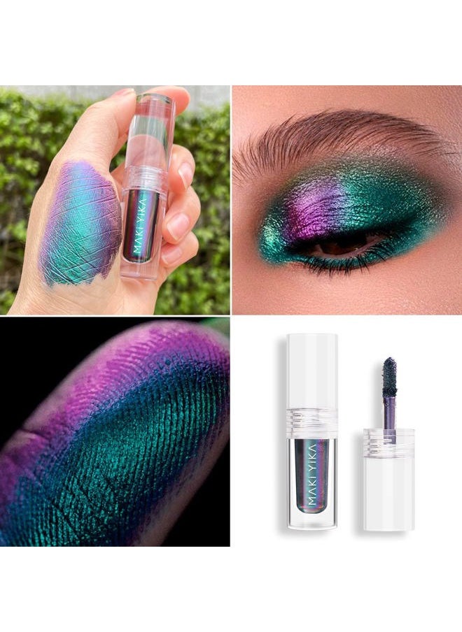 Glitter Eyeshadow Teal Liquid Multichrome Eyeshadows Long Lasting, Metallic Chameleon Eye Shadow Smudgeproof Holographic Eye Topper Glitters (#3 Dawn)