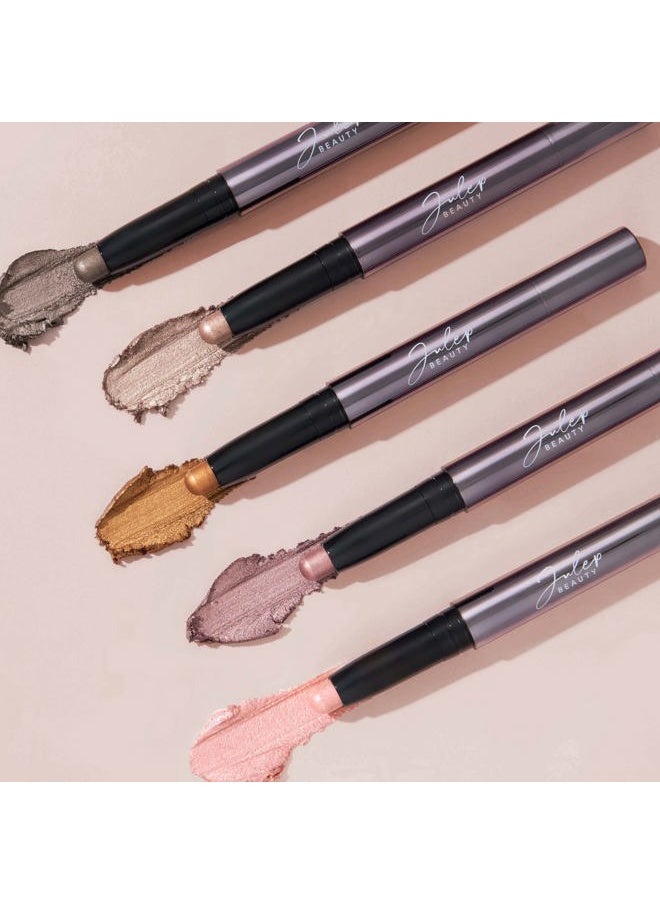 Eyeshadow 101 Crème-to-Powder Waterproof Eyeshadow Stick – Cocoa Shimmer – Long-Lasting, Crease-Proof, Rich Brown Shimmer Eyeshadow with Built-in Smudger