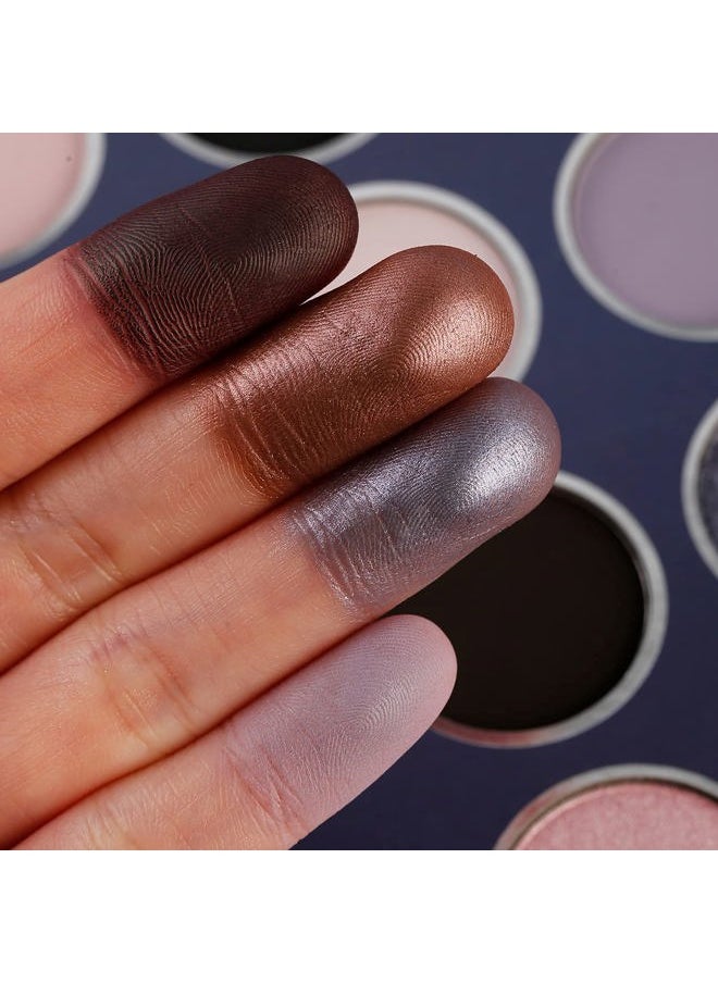Smokey Grey Eyeshadow Palette, Black Gray Smoky Eye Shadow Pallet Goth Halloween Makeup, Matte Shimmer Neutral Silver Eyeshadow Pallets, Long Lasting Natural Nude Makeup Palette, Cruelty Free