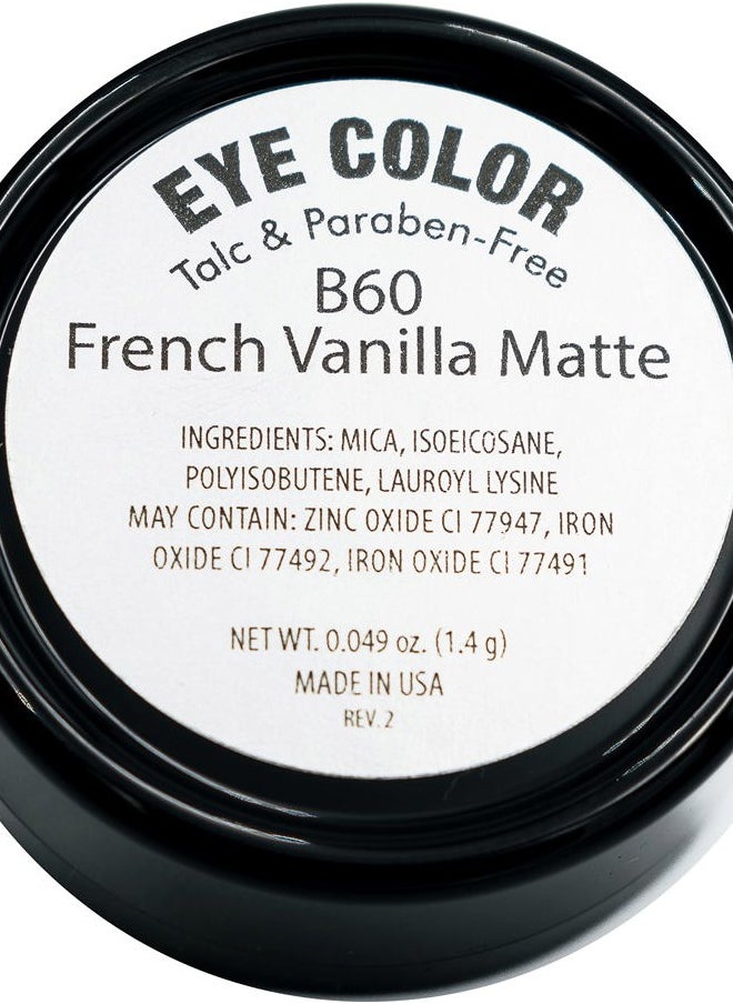Naked French Vanilla Off White Nude Neutral Matte Pressed Powder Single Vegan Eyeshadow; Talc, Paraben & Cruelty Free