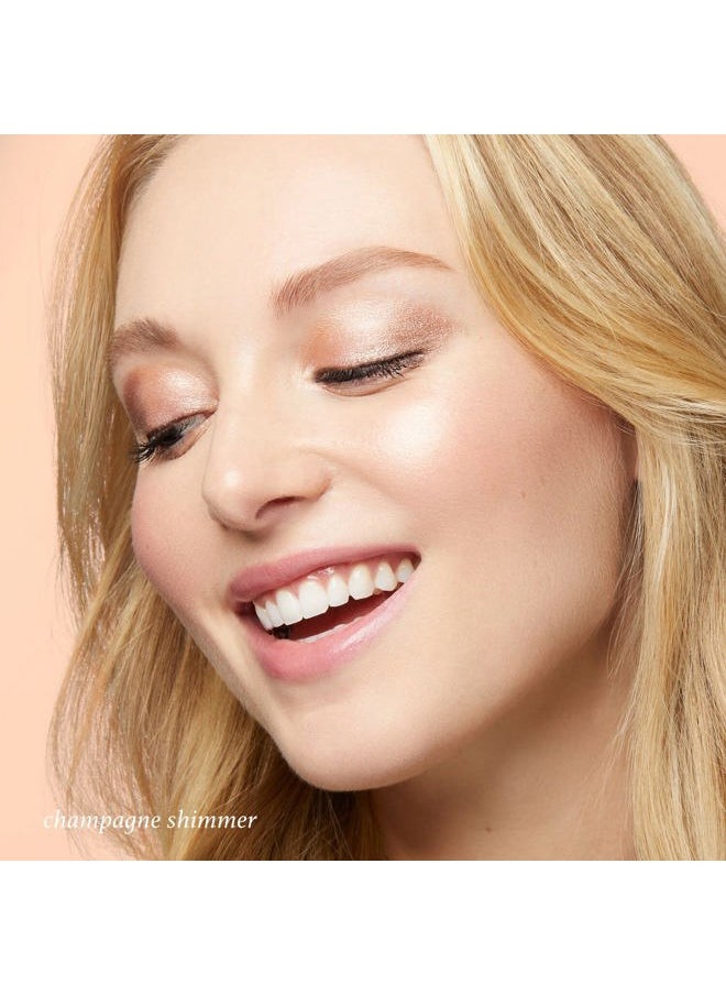Eyeshadow 101 Crème-to-Powder Waterproof Eyeshadow Stick Duo – Long-Lasting, Crease-Proof, Easy Apply with Built-in Smudger - Champagne Shimmer and Pearl Shimmer