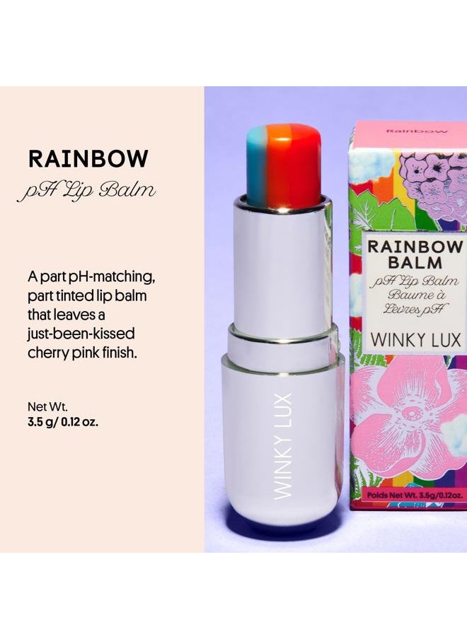 Rainbow pH Tinted Lip Balm, Hydrating Lip Balm, Cherry Pink Tint With Vitamin E and Jojoba Oil to Moisturizer Lips, Vegan & Cruelty Free