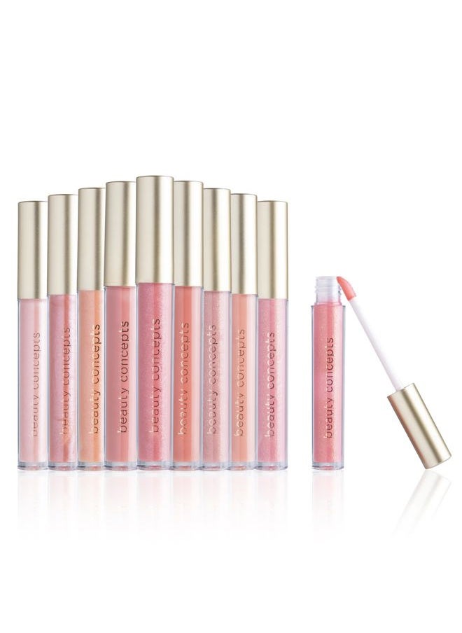 Beauty Concepts Lip Gloss Collection – Shimmering, Glossy Lip Makeup Set for a Radiant Finish, Pink Colors Collection