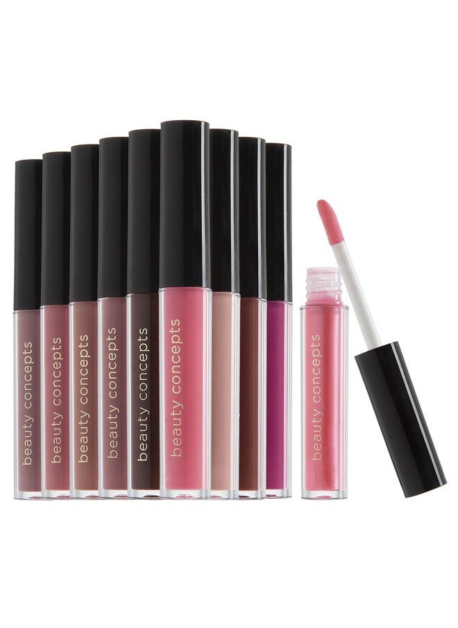 Beauty Concepts Lip Gloss Collection – Shimmering, Glossy Lip Makeup Set for a Radiant Finish, Neutral