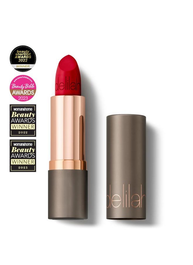 delilah - Colour Intense Cream Lipstick - Floozy - Rich Pigmented - Long Lasting, Hydrating, Velvety Creamy Lipstick For Women - Silky Matte Finish - Infused with Vitamin E - Vegan - 3.7g / 0.13 Oz