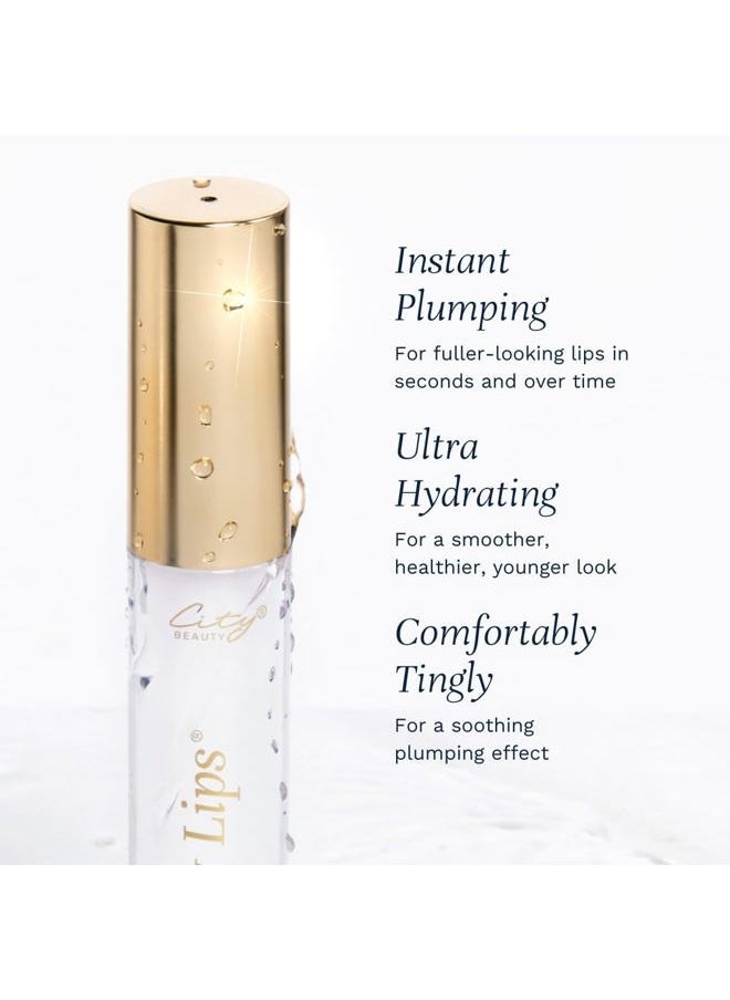 City Lips Plumping Lip Gloss Plum Springs - High-Shine Gloss for Fuller, Younger-Looking Lips | Hydrating & Smoothing Lip Treatment Hyaluronic Acid