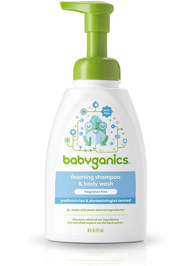 Baby Shampoo + Body Wash Pump Bottle, Fragrance Free, 16oz
