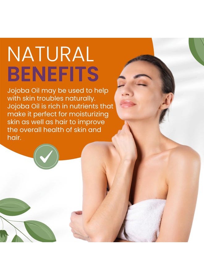 Cocojojo Jojoba Oil Organic, Jojoba Oil for Hair Growth for Skin, Face, 100% Pure Natural, Cold Pressed, Deep Moisturizing Anti-Aging, Essential Oils - 8 Fl Oz