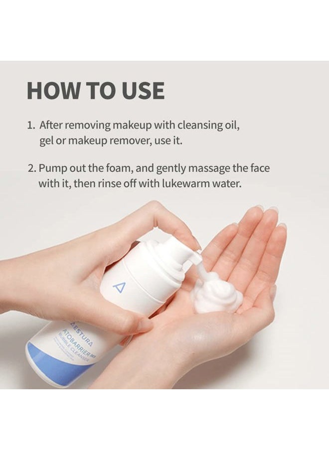 ATOBARRIER365 Bubble Cleanser with Mild Acidic pH formula, Pump to Foam Touchless Type Face Wash, Fragrance Free, SOAP Free, Hypoallergenic, 5.07 Fl Oz.