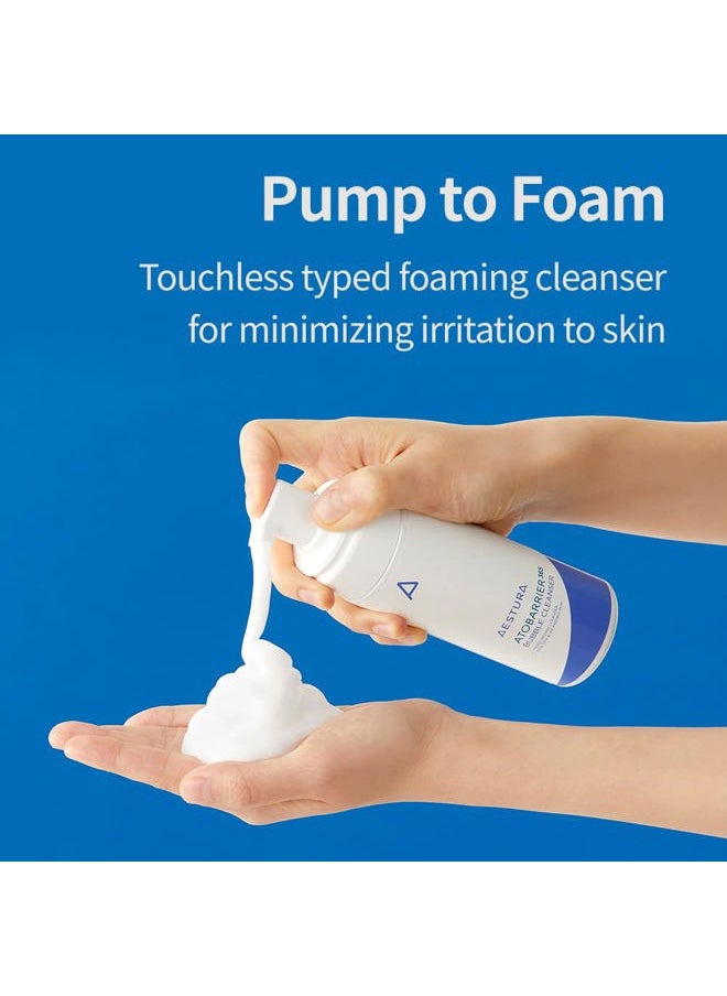 ATOBARRIER365 Bubble Cleanser with Mild Acidic pH formula, Pump to Foam Touchless Type Face Wash, Fragrance Free, SOAP Free, Hypoallergenic, 5.07 Fl Oz.