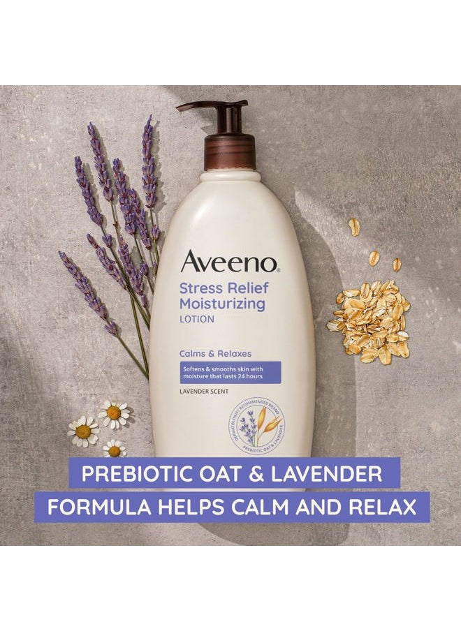 Stress Relief Moisturizing Body Lotion with Lavender Scent, to help you feel Calm and Relaxed, Hydrating Body Lotion for Dry Skin, 33 FL OZ
