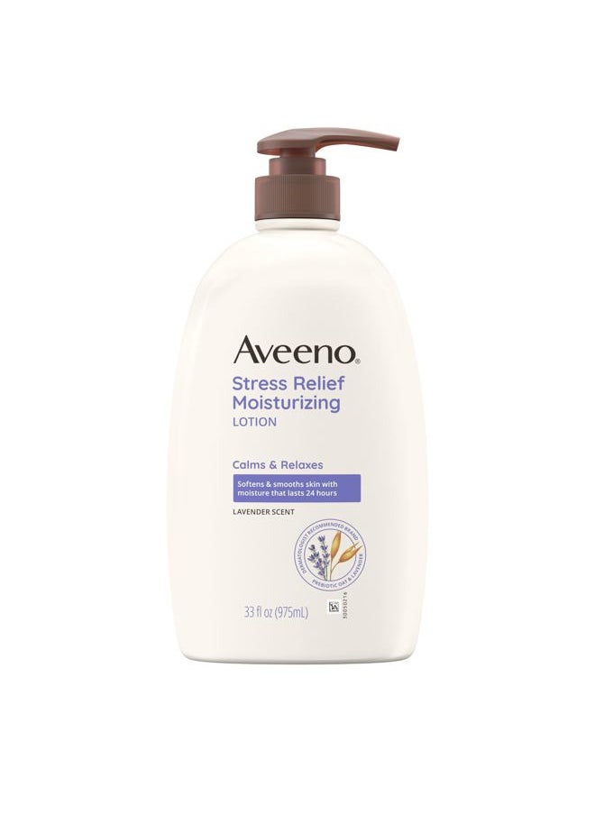 Stress Relief Moisturizing Body Lotion with Lavender Scent, to help you feel Calm and Relaxed, Hydrating Body Lotion for Dry Skin, 33 FL OZ