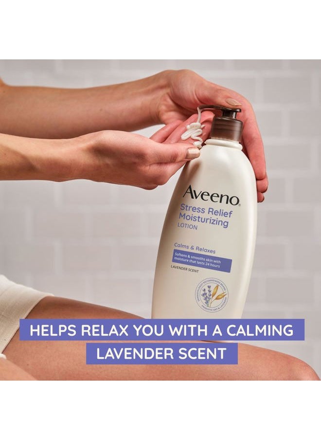 Stress Relief Moisturizing Body Lotion with Lavender Scent, to help you feel Calm and Relaxed, Hydrating Body Lotion for Dry Skin, 33 FL OZ