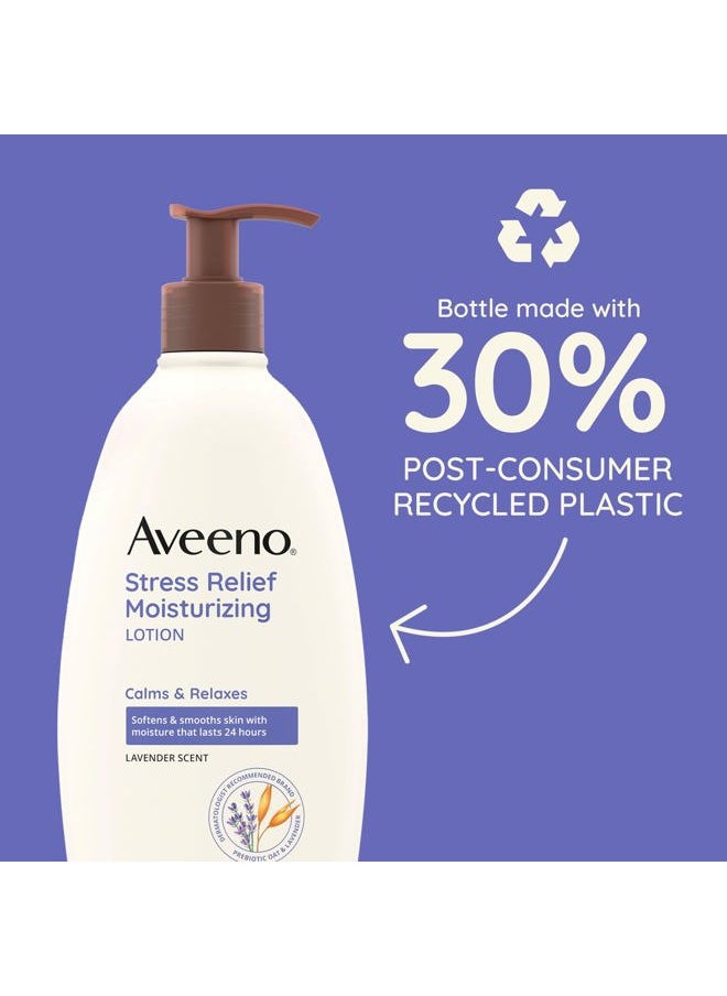 Stress Relief Moisturizing Body Lotion with Lavender Scent, to help you feel Calm and Relaxed, Hydrating Body Lotion for Dry Skin, 33 FL OZ