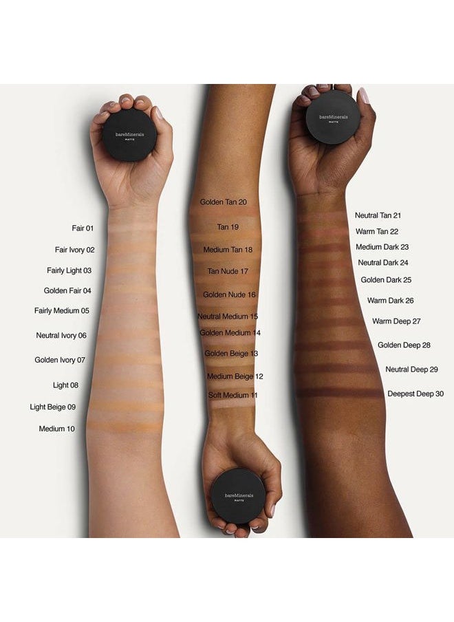 Original Loose Powder Foundation SPF 15, Lightweight Mineral Loose Powder Foundation Makeup, Buildable Coverage, Talc Free, Vegan (Medium Tan 18)
