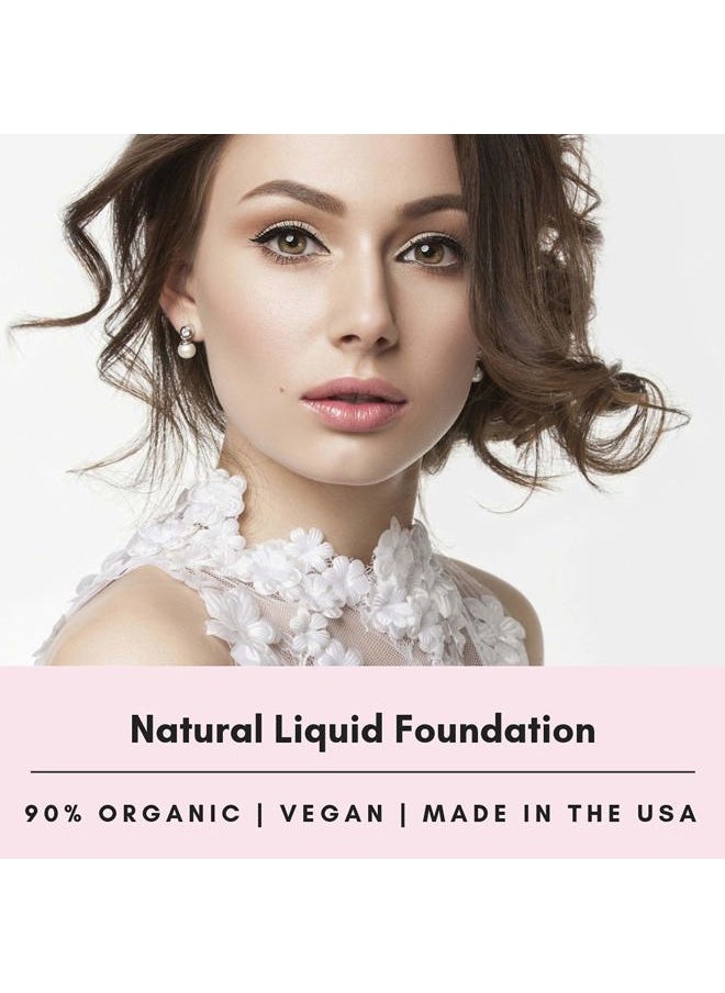100% Natural Liquid Foundation, Organic, Vegan, Aloe Based, Natural Sun Protection, Gluten Free, Cruelty Free, Made in the USA, 1FL Oz. (Cork)
