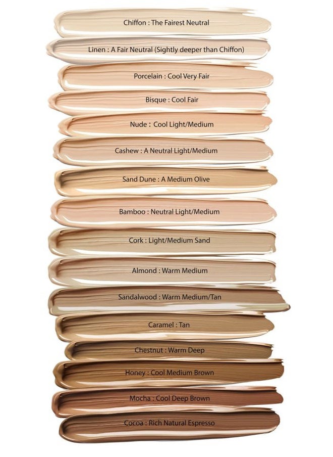 100% Natural Foundation, Organic, Vegan, Aloe Based, Natural Sun Protection, Gluten Free, Cruelty Free, Made in the USA, 1FL Oz. (Bamboo)