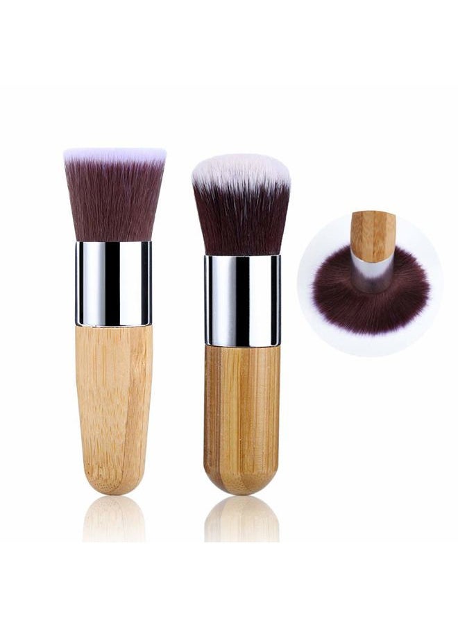 2pcs TLM Color Changing Foundation Liquid with 2 Brushes and 2 Cosmetics Sponge Flawless Full Coverage Natural Color Face Primer Base Makeup 30ml