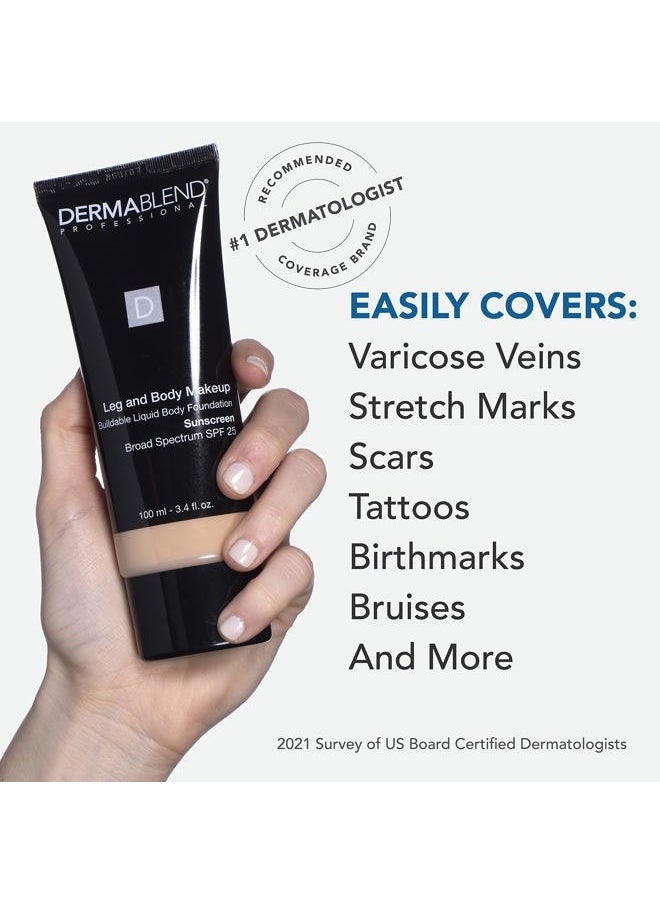 Leg and Body Makeup Foundation with SPF 25, 45W Tan Honey, 3.4 Fl. Oz.