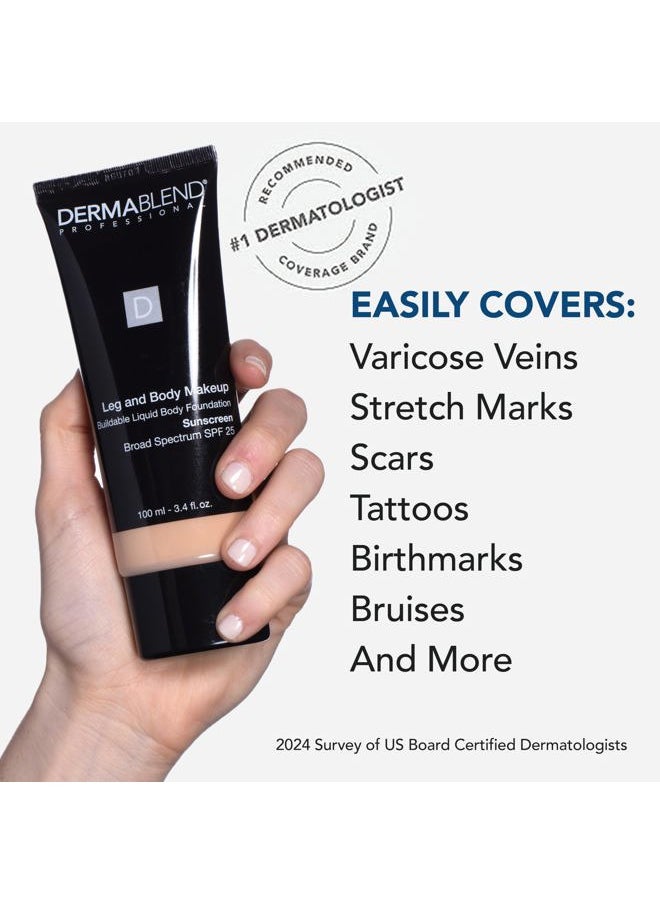 Leg and Body Makeup Foundation with SPF 25, 45W Tan Honey, 3.4 Fl. Oz.