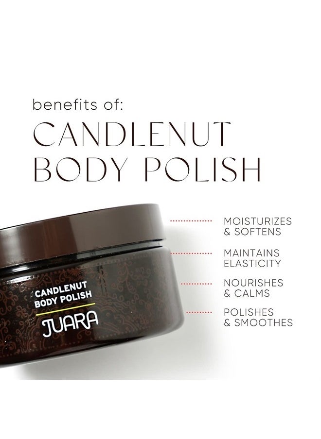 JUARA - Candlenut Body Polish | Invigorating Scrub | Deep Exfoliation | Smooth Rough Skin | Healing Hydration | Cruelty Free, Paraben, Sulfate Free, Vegetarian | 7.5 oz