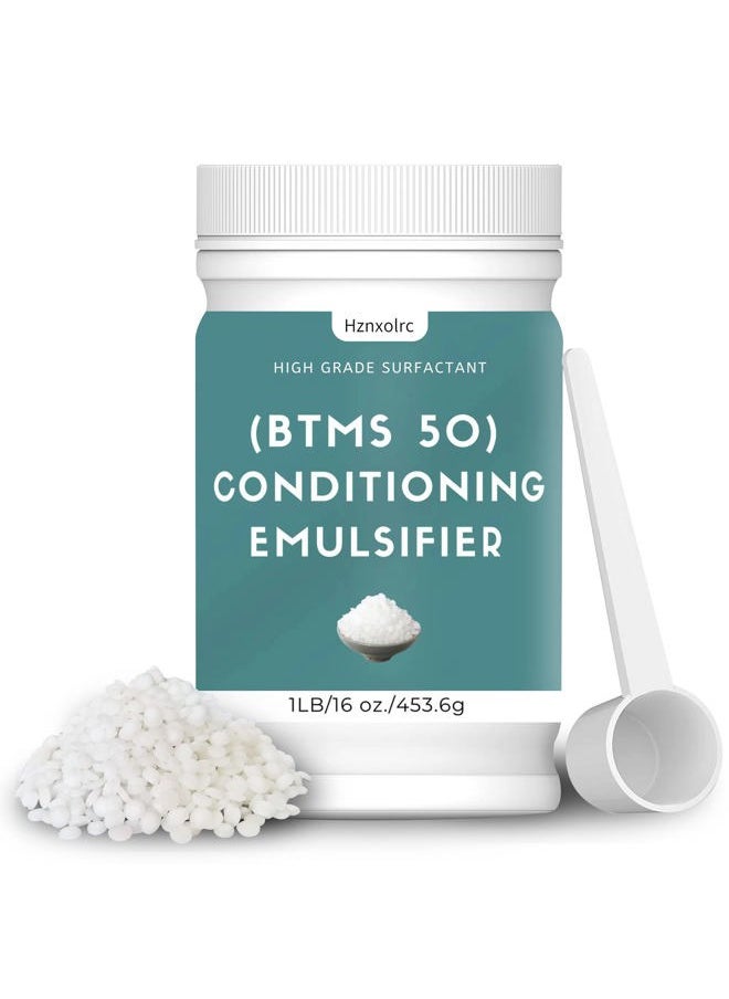 16 oz BTMS 50 Conditioning Emulsifier for Making Leave-in Conditioner, Premium BTMS 50 Conditioning Emulsifier Granules, Higher Activity than BTMS 25, Suitable for Making Lotions, Shampoos and More