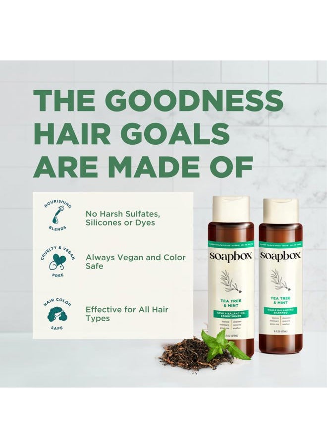 Tea Tree Conditioner, Sulfate Free, Paraben Free, Silicone Free, Color Safe, and Vegan Hair Conditioner, 16oz Bottles (Pack of 3)