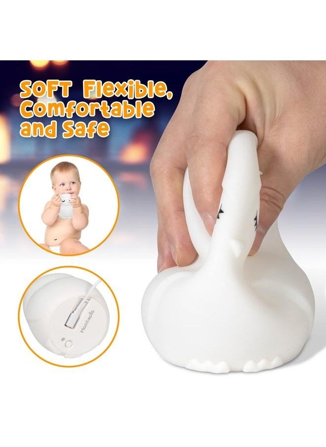 Large Owl Night Light for Kids,Cute Baby Night Light, Silicone Bedside Lamp, Sleep Lights, Eye Caring, Time Setting, Touch+Remote Control