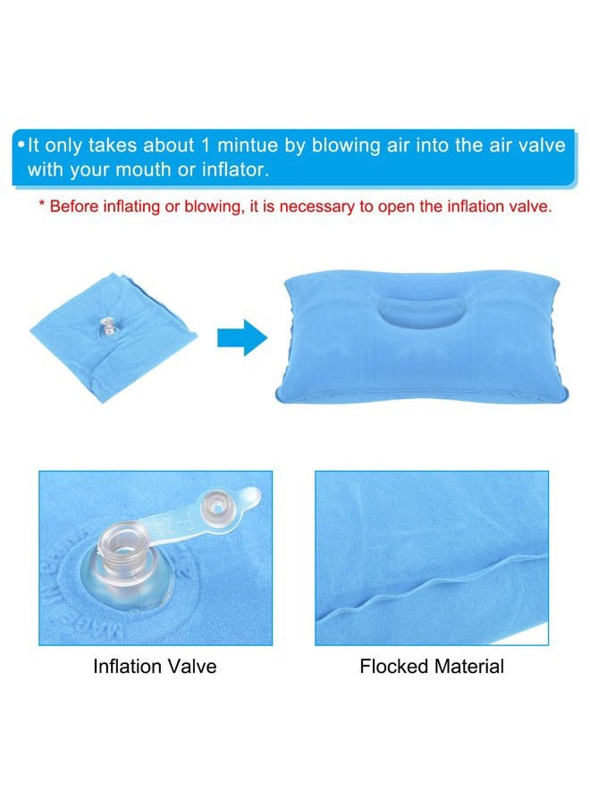 Inflatable Pillow, 2 Pack Ultralight Camping Travel Pillow Desk Rest Neck Support for Hiking Backpacking Office, Blue