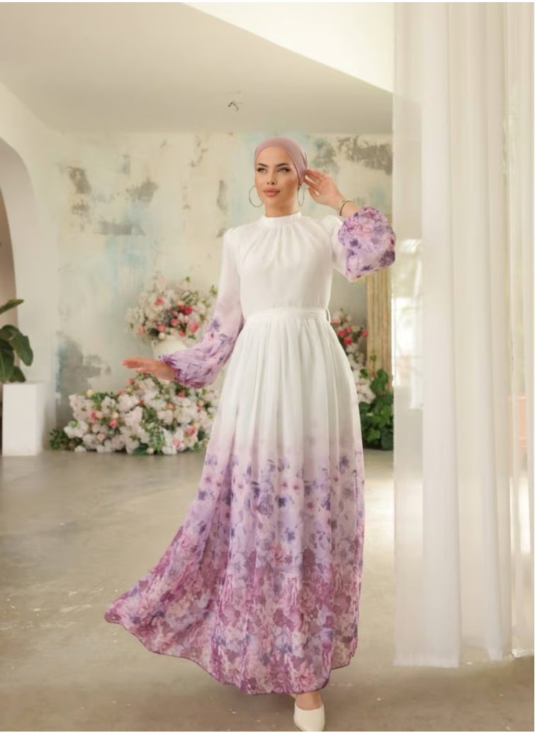 Elegant fully lined chiffon dress