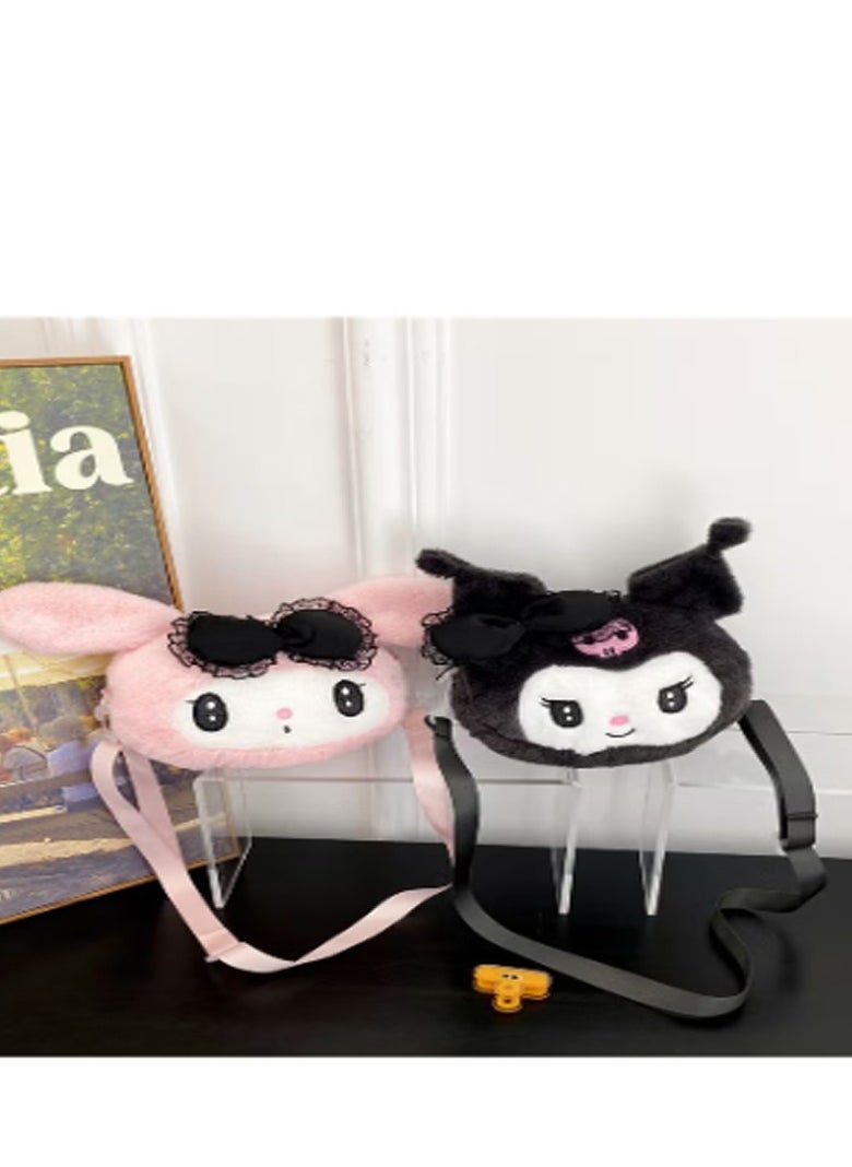 Sanrio Cute Cartoon Plush Toy Shoulder Crossbody Bag Rectangular Hand Bag Girls Children Backpack Claw Machine