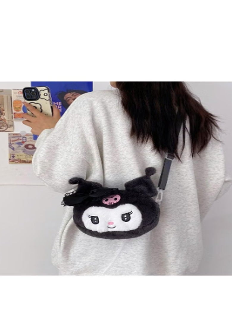 Sanrio Cute Cartoon Plush Toy Shoulder Crossbody Bag Rectangular Hand Bag Girls Children Backpack Claw Machine
