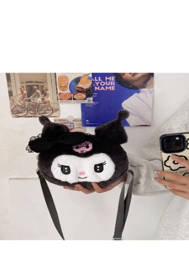 Sanrio Cute Cartoon Plush Toy Shoulder Crossbody Bag Rectangular Hand Bag Girls Children Backpack Claw Machine