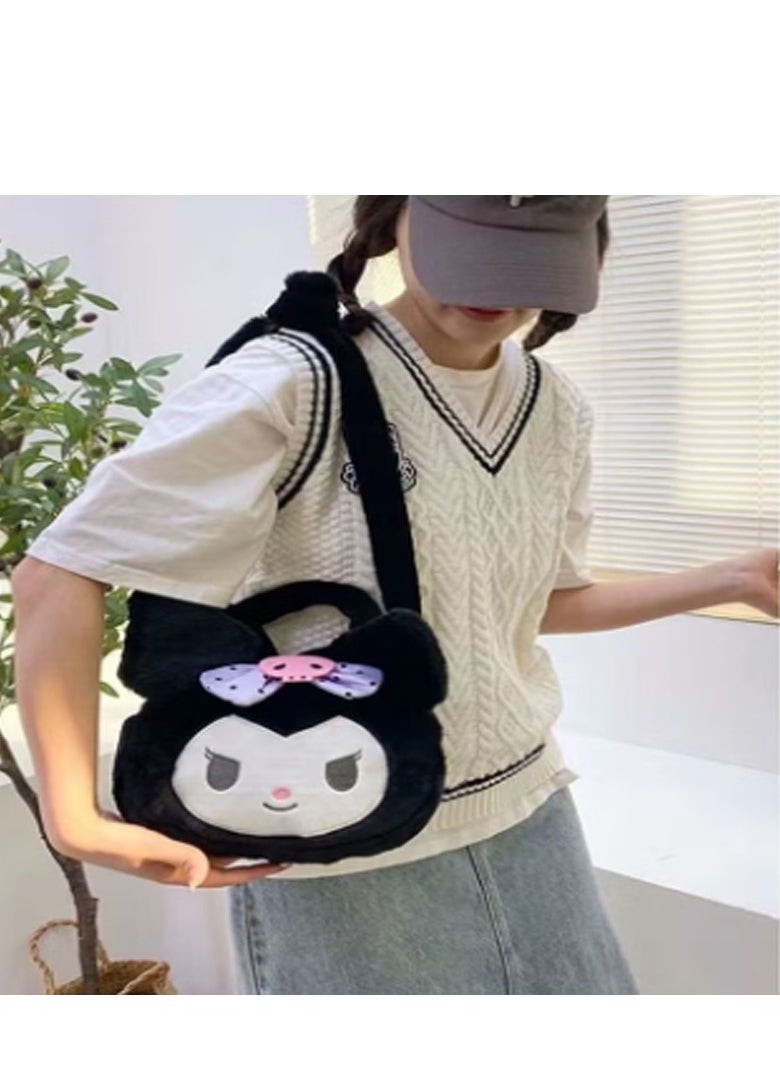 Sanrio Kuromi Shoulder Bag Plush Bag Crossbody Bag Bucket Storage Bag