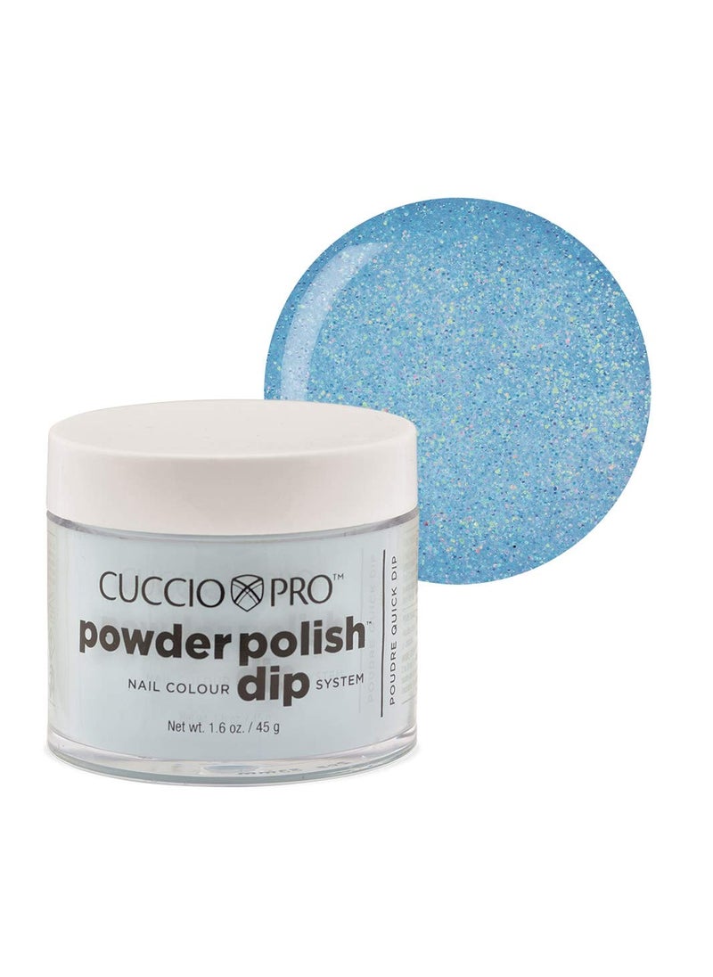 Cuccio Colour Powder Nail Polish - Lacquer For Manicures And Pedicures - Highly Pigmented Powder That Is Finely Milled - Strong, Durable Finish With A Flawless Rich Color - Baby Blue Glitter - 2 Oz