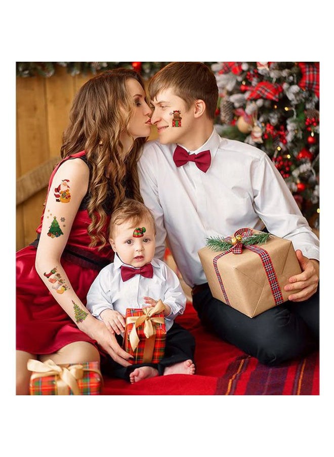 Glitter Christmas Temporary Tattoos for Kids, 12 Sheets Glitter Christmas Holiday Tattoos for Boys Girls Xmas Party Gifts Crafts Decoration