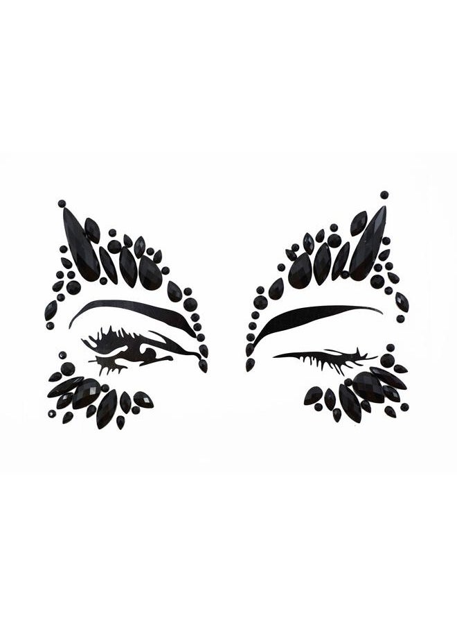 blacknight Face Jewels rave face gems stick on face tattoo bindi sticker eye makeup Body Jewelry women decal Rhinestone Temporary tattoo adhesive stickers for face halloween