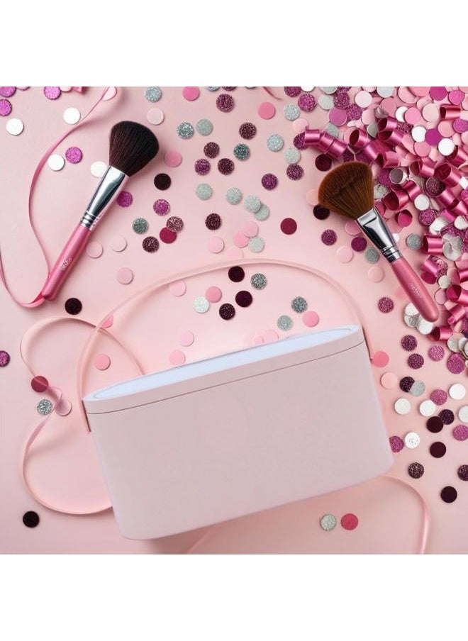 2025 Makeup Case with Mirror, Portable Cosmetics Box with LED Lighted Mirror for Bedroom, Travel, Multi-purpose Makeup Organizer Carrying Storage Case, Travel Size, Gift for Mom Ladies Girls