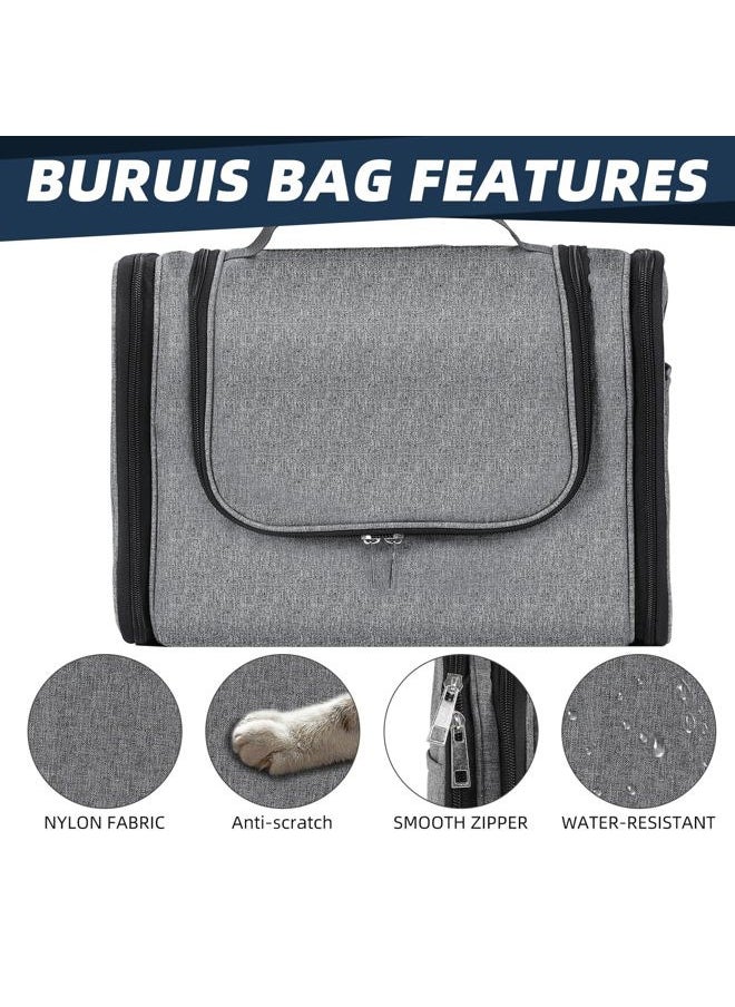 Large Capacity Toiletry Bag for Women and Men, Hanging Toiletry Organizer Cosmetics Makeup Bag, Water-resistant Dopp Kit Shaving Bags for Full Sized Toiletries, Travel Essentials (Oxford Gray)