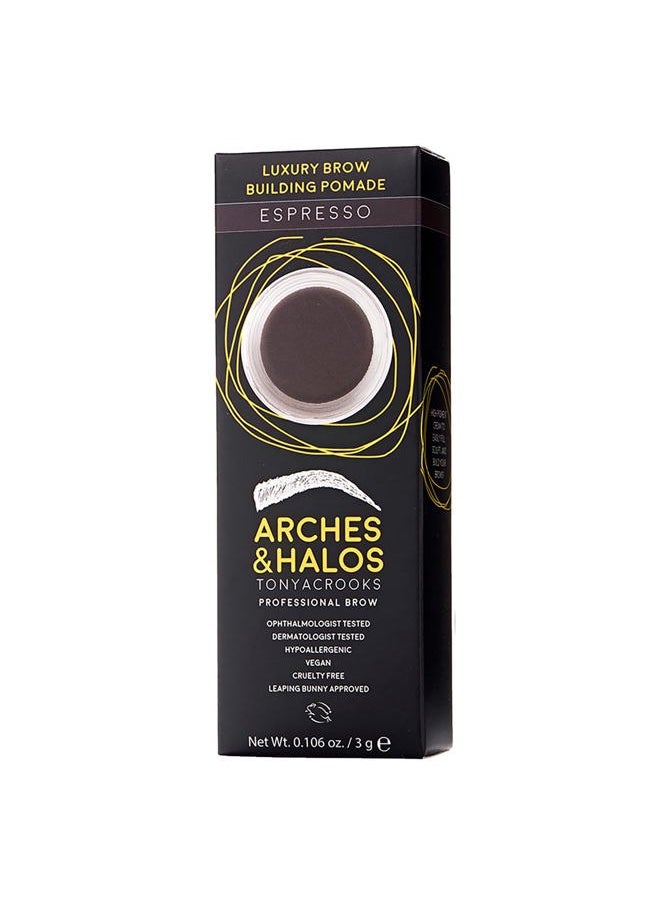 Luxury Brow Building Pomade - Espresso - Tinting Brow Definer for Sculpting and Shaping Eyebrows - Soft, Smudge-Proof, Silky Texture - Lightweight Cream and Gel Blend - 0.106 oz