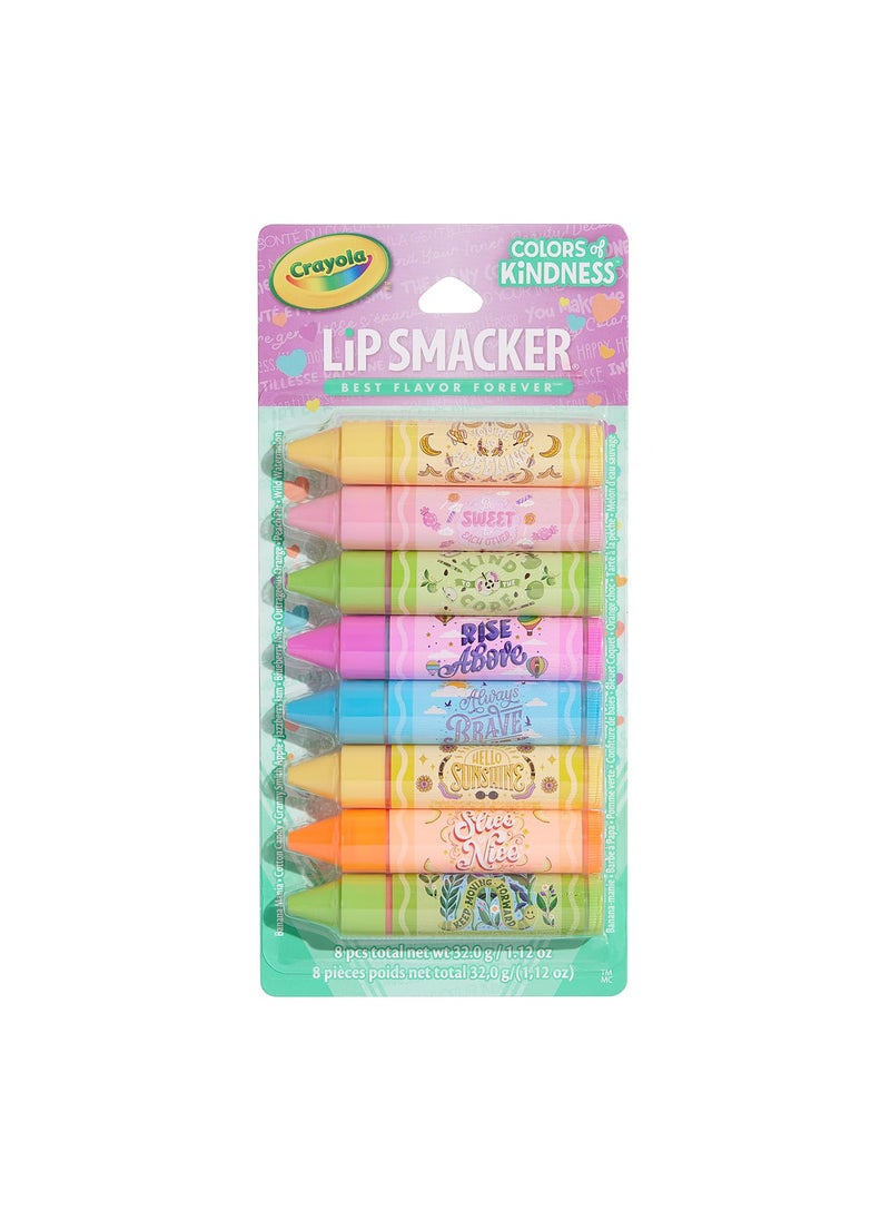 Lip Smacker Crayola Party Pack  8 Moisturizing Lip Balms Fun Flavors Hydrating  Protecting Glossy Finish  CrueltyFree