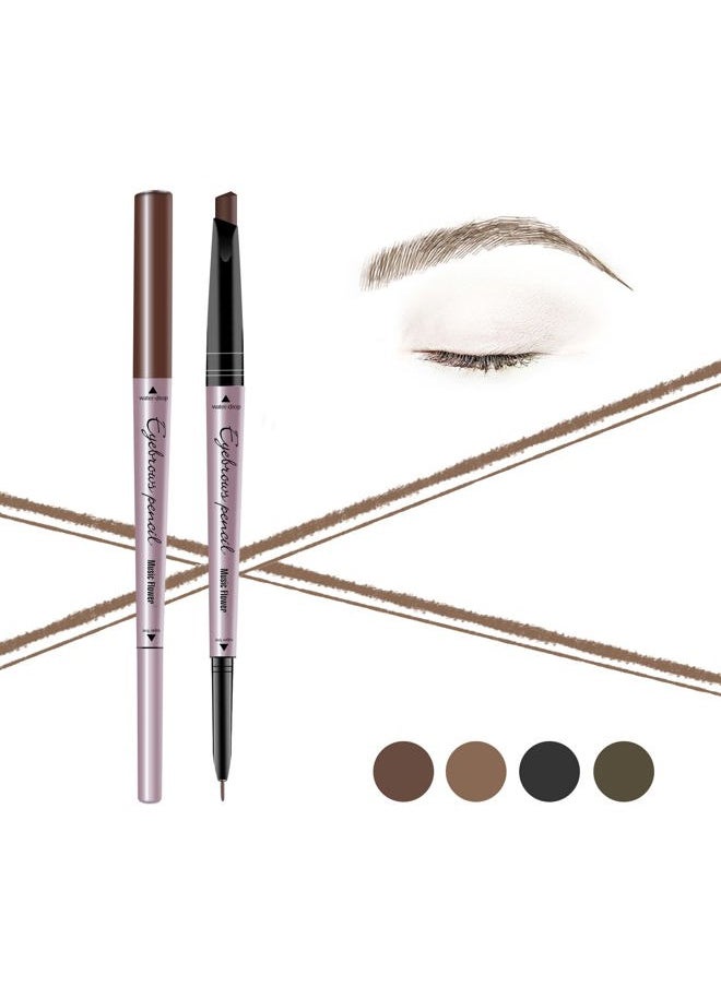 Eyebrow Pencil Double Ended, Waterproof Natural Brow Enhancing Pen, Long lasting Eye Makeup, Pack of 1, Light Brown