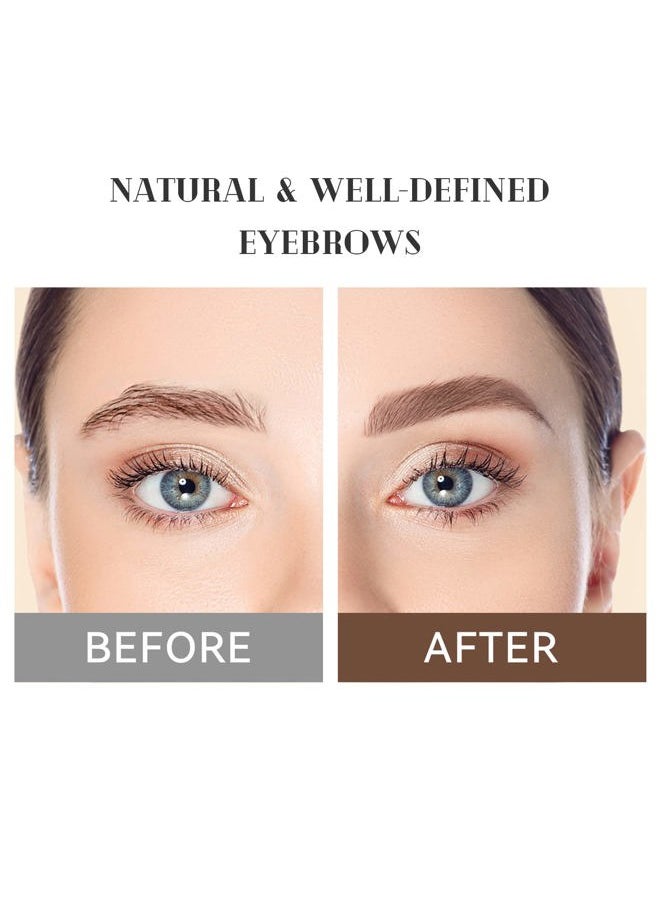 Eyebrow Pencil Double Ended, Waterproof Natural Brow Enhancing Pen, Long lasting Eye Makeup, Pack of 1, Light Brown