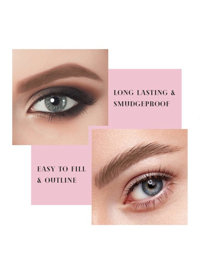 Eyebrow Pencil Double Ended, Waterproof Natural Brow Enhancing Pen, Long lasting Eye Makeup, Pack of 1, Light Brown