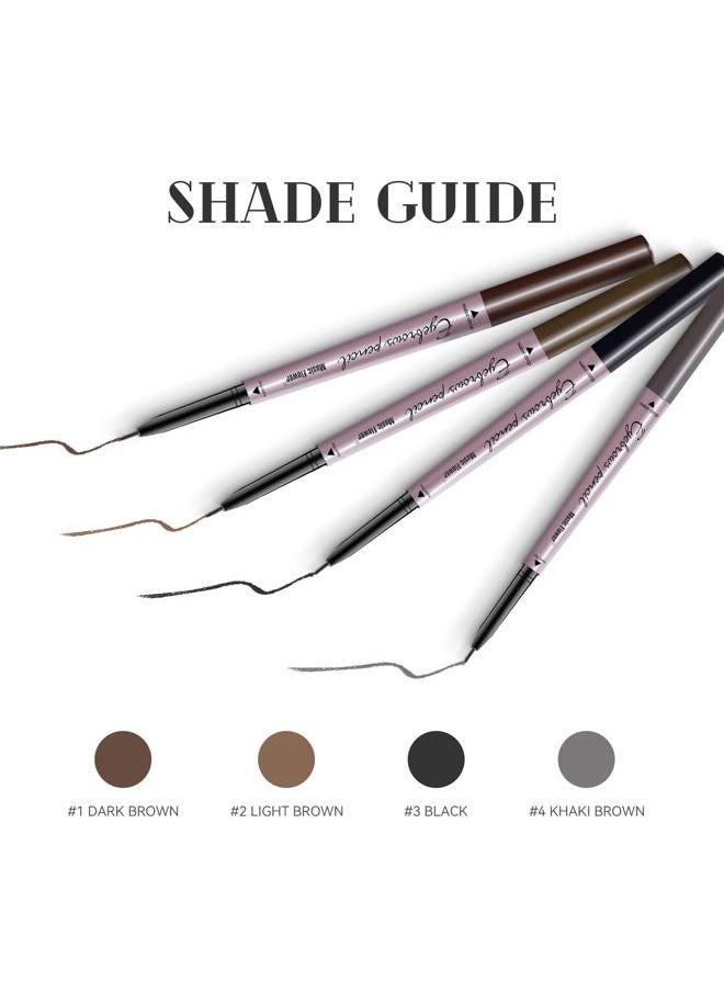 Eyebrow Pencil Double Ended, Waterproof Natural Brow Enhancing Pen, Long lasting Eye Makeup, Pack of 1, Light Brown