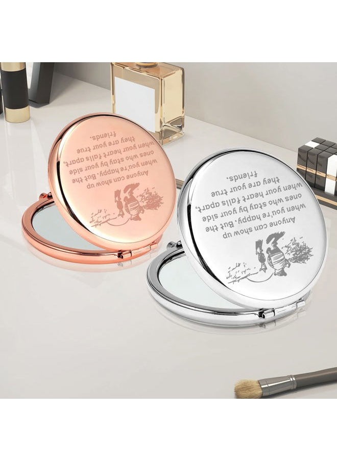 Friendship Compact Mirror Friend Inspirational Gift Long Distance Relationship Pocket Mirror for Soul Sister Bestie (Anyone Show up CM)