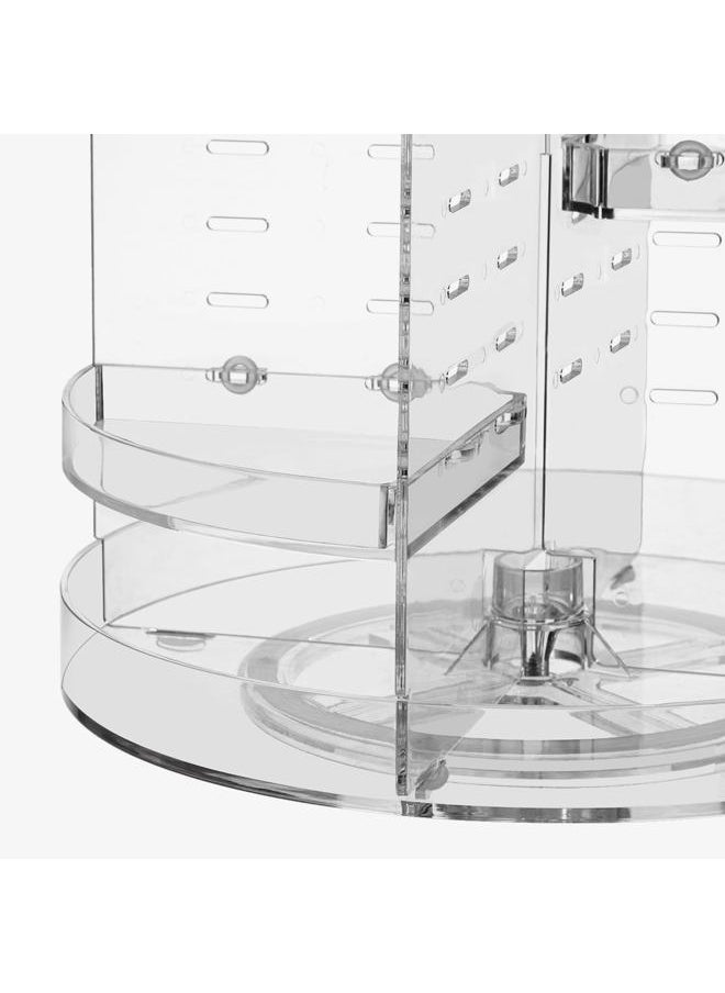360 Rotating Makeup Organizer Plus Size Adjustable Carousel Large Capacity Revolving Perfume Organizer Skincare Organizers Cosmetic Storage Spinning Holder for Vanity, Clear