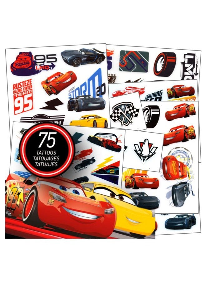Studios Cars Tattoos - 75 Assorted Cars 3 Temporary Tattoos