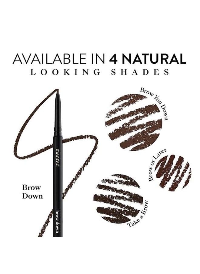 Waterproof Eyebrow Pen with Brush, Brow Pencil & Lash Spoolies for Eyelash Extensions, Eye Brow Pencils for Women, Eyelash Brush & Spoolie Combo, Eyebrow Makeup Tool Set, Brow Down (Deep Brown)